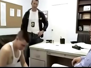 Bareback fucked at the police station